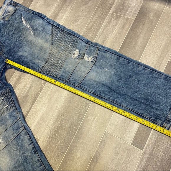 Southpole Baggy Jeans Men 42x32 * Distress 90s Y2K Blue Hip Hop Skater 82628 - Picture 13 of 16
